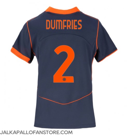 Inter Milan Denzel Dumfries #2 Kolmaspaita Naisten 2025-26 Lyhythihainen Inter Milan Denzel Dumfries #2 Kolmaspaita Naisten 2025-26 Lyhythihainen